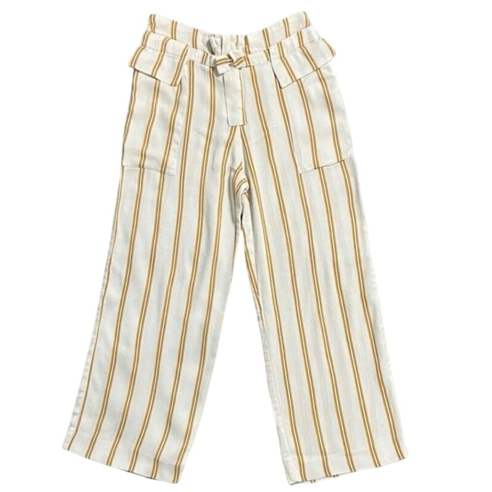 Zara Yellow Pinstripe Wide Leg Trousers Girls 13/14